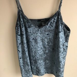 NEW FORVER 21 BLUE VELVET TANK